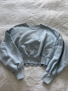Cropped Light Blue Women's Sweatshirt